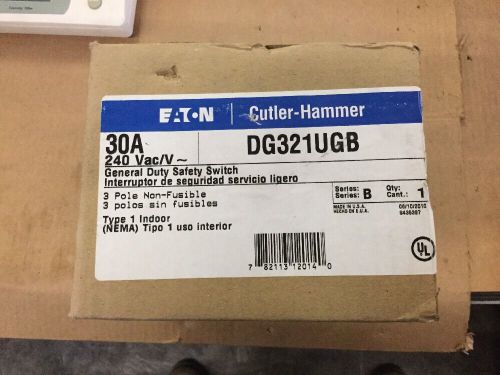 30 Amp 3 Phase Non-Fused Disconnect Switch - Eaton Cutler Hammer DG321UGB - NEW