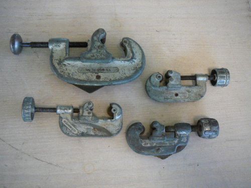 (4) pipe cutters. rigid no.20,rigid no.10,chicago + taiwan one. for sale