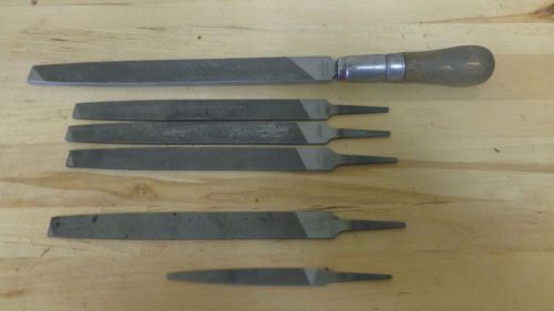 6 Steel Files in various sizes with handle-  from Haas &amp; Mazak CNC Shop