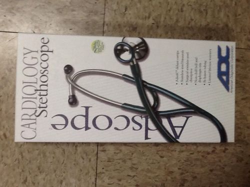 New! ADC Adscope 602 Cardiology Stethoscope - 602BK Black Adult 16&#034;