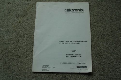 Tektronix 6021 Current Probe Original User Manual, Paper manual