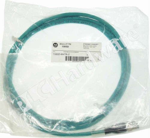 New sealed allen bradley 1585d-m4tb-2 /a enet cable m12 straight male 2m qty for sale