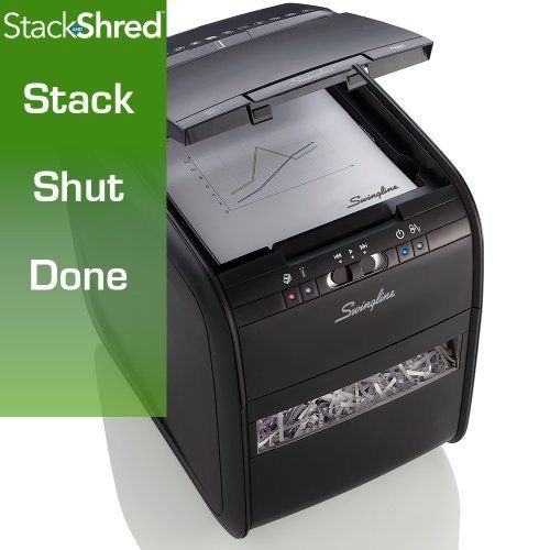 Swingline paper shredder, stack-and-shred 80x auto feed, cross-cut, 80 sheets, 1 for sale