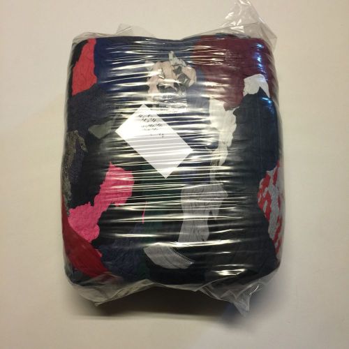 Recycled industrial grade shop rags wipers 25 pounds multi-color 300-700 pieces for sale