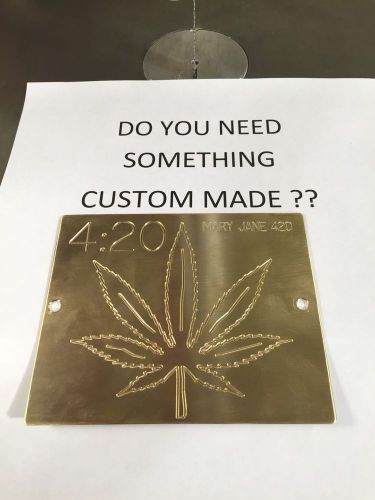 Pot leaf marajuana solid brass engraving plate for new hermes font tray for sale