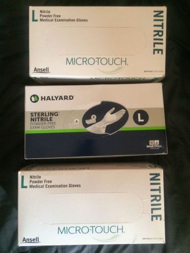 Ansell MicroTouch/ Halyard Nitrile Exam Glove  Powder Free Sz LARGE 200pcs
