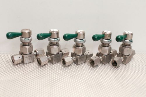 Lot of 5 swagelok ss-dlv51 diaphragm sealed valves 1/4 female vcr nupro cajon for sale