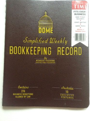 Vtg dome simplified weekly bookkeeping record nicholas picchione cpa #600  1990 for sale