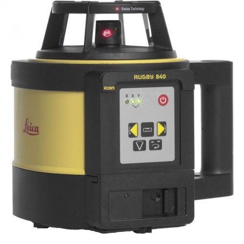Leica rugby 840 multi-purpose rotary construction laser w/ rod eye 180 digital r for sale