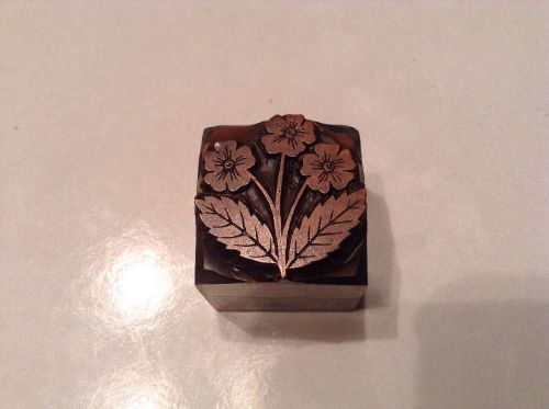 Vintage Letterpress Printing Block - Flowers