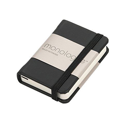 Grandluxe Black Monologue Ruled Notebook, Pocket, 1.97 x 2.95 Inches