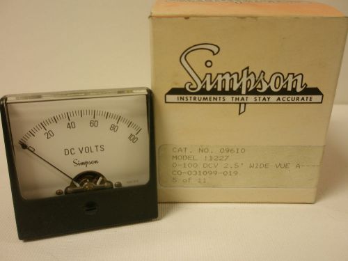 Simpson Panel Meter  0-100 DCV