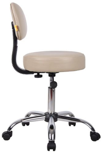 Boss Beige Caressoft Medical Stool W/Back Beige