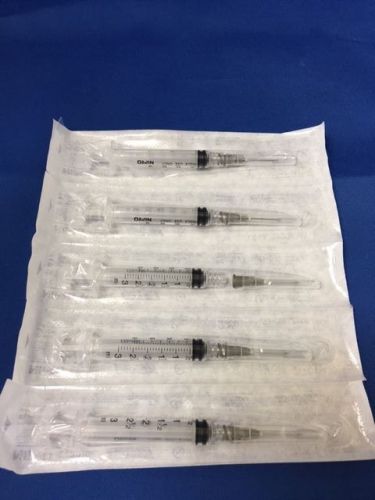 3ml / 3cc Syringe with Detachable Needle Luer Lock  22g X 3/4 Inch Pack of 50