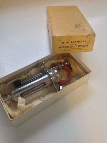 O. M. Franklin  -Denver, Colo.  10 cc Heavy Duty HYPODERMIC SYRINGE Veterinarian