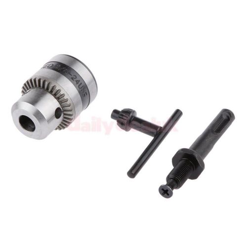 Manual 10mm keyless chuck drill w/ round adaptor for electric drill + lock for sale