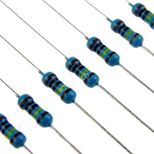 100pcs 0.1ohm - 1Mohm 1/2W Metal Film Resistor +/-1% 0.5W