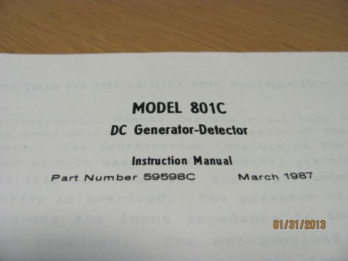 TEGAM MODEL 801C: DC Generator Detector - Ins Man w/schematics (3/87)