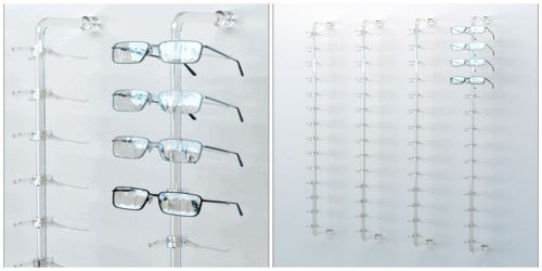 Dwyr acrylic wall mount eyewear display rod w/10 regular y-clips for sale