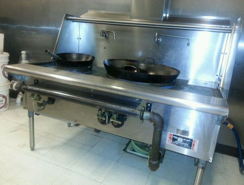 2 Hole Burner Chinese Wok Range LP Gas Commercial Restaurant USED