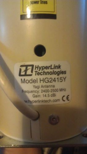 HyperGain HYPERLINK HG2415Y Yagi Antenna 2400-2500 MHZ 14.5 DBI