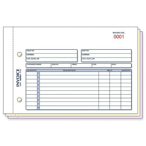 Rediform rediform invoice book,3-part,50 sets, detached size 5-1/2x7-7/8 (7l706) for sale