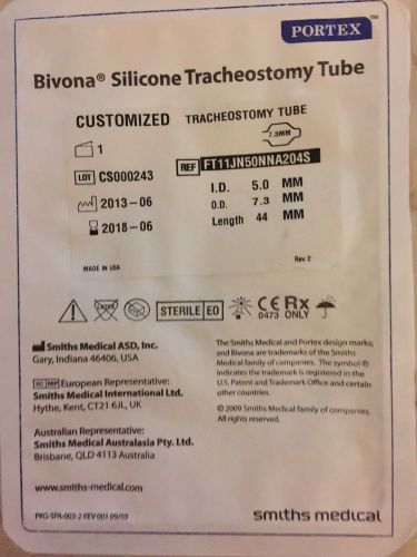 Bivona Tracheostomy Breathing Tube 5.0 Lengths 44mm
