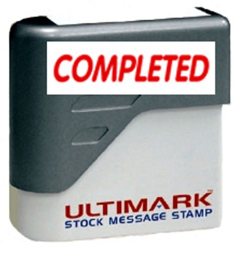 Completed text on ultimark pre-inked message stamp with red ink for sale