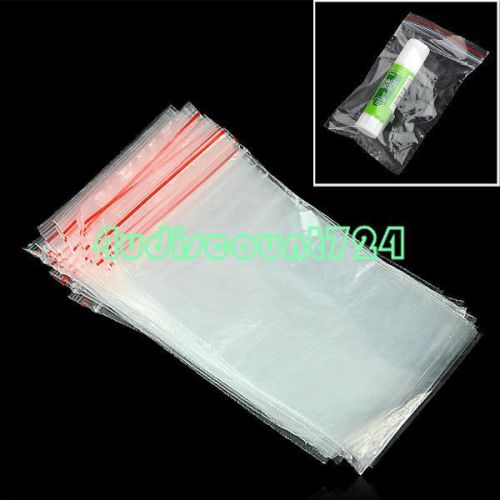 100 PCS 8 x 12cm Plastic Clear Zip Zipper Ziplock Reclosable Storage Bags 4D25