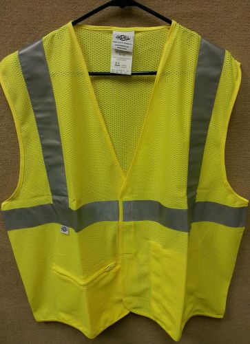 Dicke Safety Products DSP #V100 Yellow  Vest w/ Reflective Strips Size L New