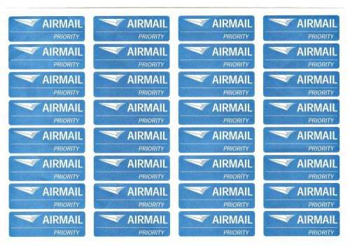 32 Label Airmail Sticker Blue Background Classic Style For Envelope Parcel