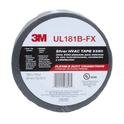 3m metallized flexible duct tape 3350 silver, 48 mm x 109.6 m 3.1 mil (pack of for sale