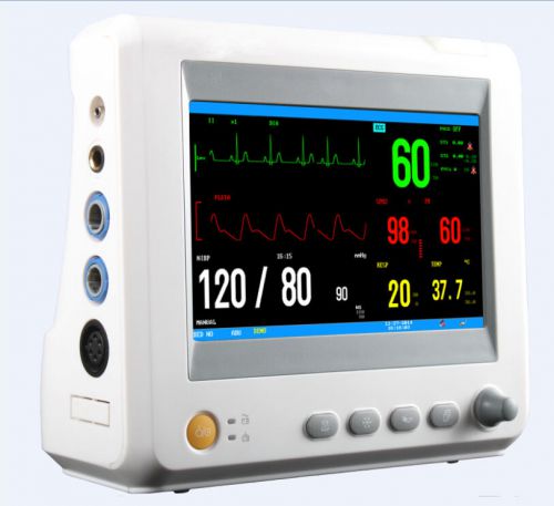 Brand New ! ICU CCU 6-para Sign Patient Monitor ECG,NIBP RESP,TEMP,SPO2,PR Fast!