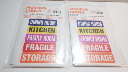 Lot of Two Sets of UHaul Moving Stickers Labels Room Names Identify Boxes