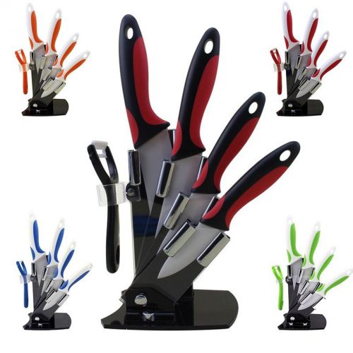 kitchen knives 3 inch+4 inch+5 inch+6 inch+peeler+acrylic knife block holder