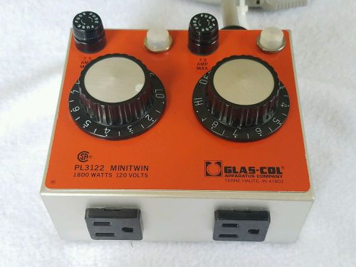 Glas-Col Minitwin PL3122 Dual heating mantle control 120v 1800w