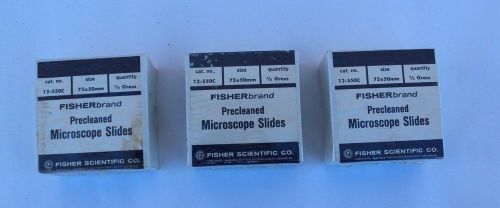 Fisherbrand Microscope Slides Precleaned 12-550C Lot of 3 boxes