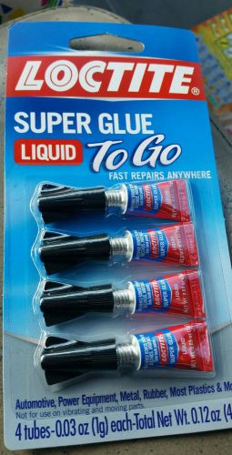 New Loctite Super Glue To Go 4 Tubes Pack
