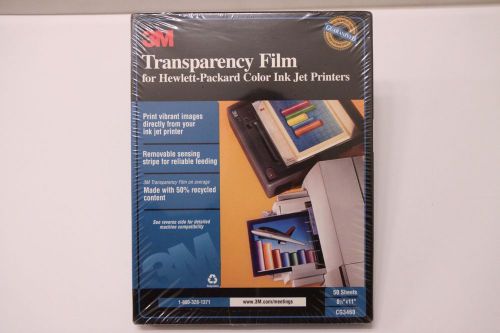 NEW 3M Transparency Film Inkjet Printers 50 Sheets 8.5&#034; x 11&#034; in CG3460 SEALED