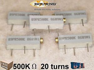 5 Bourns 500K Ohm Trim pots 20 turn