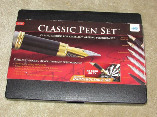 2008 Classic Pen Set 6 Pens 66 Piece Refill w/Storage Case