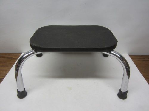 Wide Chrome Leg Foot Stool 14&#034;x 11&#034;x 8 1/2&#034;