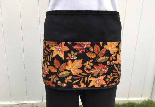 Black Fall  server waitress waist Half apron 3 pocket restaurant Classyaprons