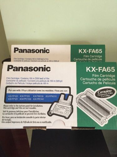 LOT OF 2 NEW Genuine Panasonic KX-FA65 Film Cartridge Ribbon Fax Machine KXFA65