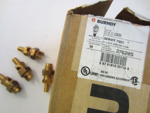 Box of 50 burndy k2c23 servit post ground connectors for 1 or 2   #2 awg cables for sale