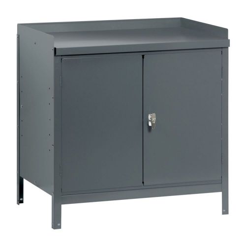 New Edsal 59243 Industrial Gray Steel Cabinet Table, 1 Adjustable Shelf