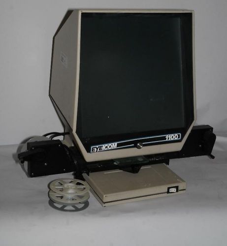 EYECOM 1100 MICROFICHE MACHINE READER MICRO FICHE FILM  VIEWER WITH LAMP REELS