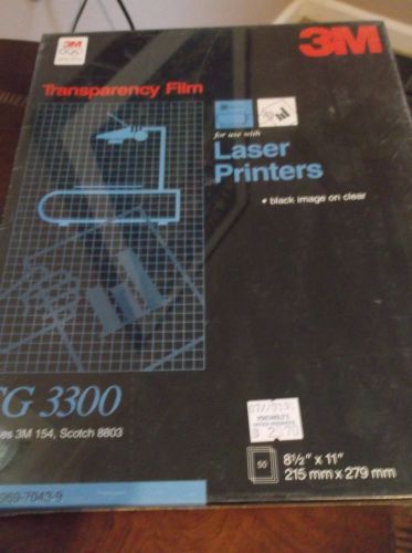 (NEW) 3M Transparency Film For Laser Printers CG3300 (50 Sheets) SEALED BOX
