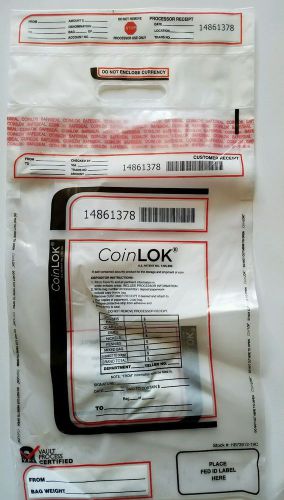 12.5 x 25 CoinLok, clear, dual handle  (50 Deposit Bags)