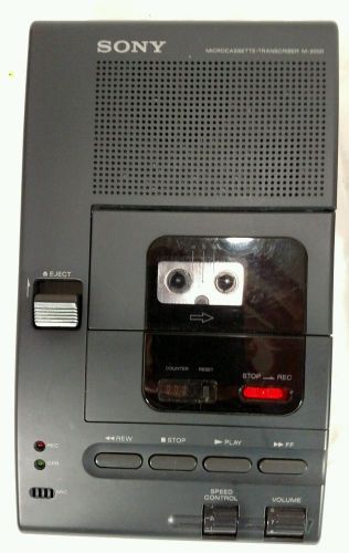 SONY M-2000 Microcassette Transcriber Foot Control AC Power &amp; Headphones Tested!